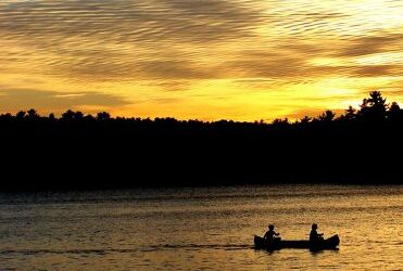 Leading from the back of the boat?
